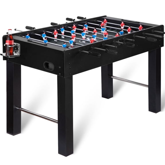 48" Foosball Table Soccer Table Game for Adults & Kids, Competition Size Indoor Football Table w/2 Balls & Cup Holders for Game Room