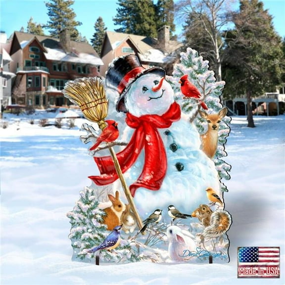 48' Frosty Forest Friends Snowman Christmas Outdoor Scene by D. Gelsinger