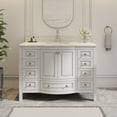 thumbnail image 1 of 48" Fully Assembled Single Bathroom Vanity with Engineered Stone Top, Ceramic Sink, Hand Paint, 1 of 11