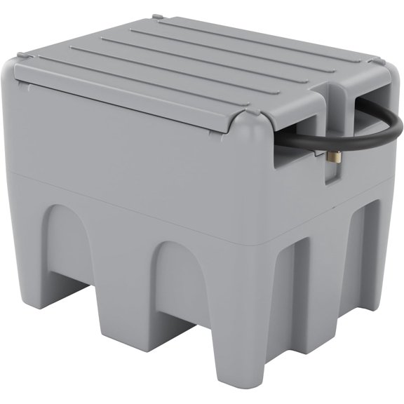 48 Gal Portable Diesel Transfer Tank with 12V Electric Pump, Fuel Tank with Auto Shut-Off Nozzle & 13ft Hose, Heavy Duty HDPE Fuel Storage for Truck, Farm & Generator Gray