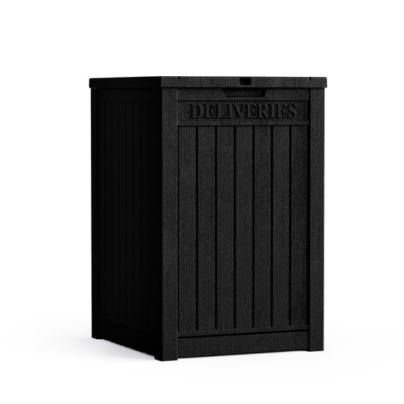 48 Gallon Resin Delivery Box, Waterproof Outdoor Storage Box for Packages - Black