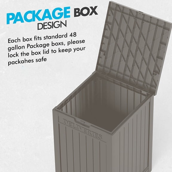 48 Gallon Waterproof Outdoor Storage & Delivery Box, Lockable Lid & Side Handles, Storage Bench for Patio Cushions, Garden Tools, Pool Accessories & Furniture