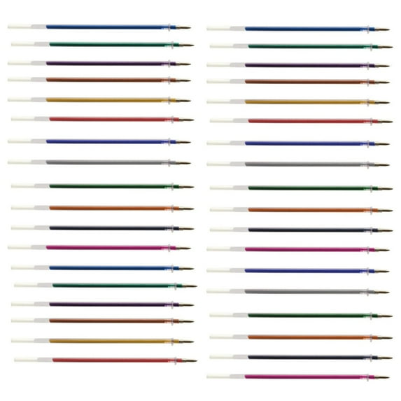 48 Gel Pen Ink Refills for Glitter, Metallic, Fluorescent, and Neon - Color Coded for Easy Replacement (Neon) - Pen Refills, 0.35 oz Per Pen Refill, 4.92Inches