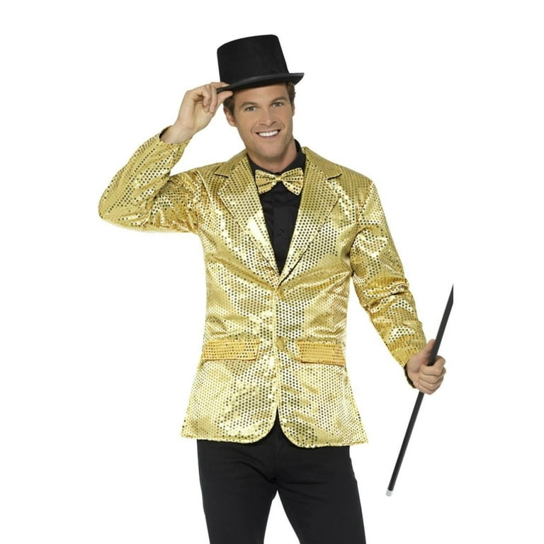 Sequin Jacket Mens Adult Gold Sequin Jacket Mens Adult Gold