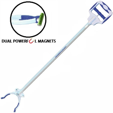 48" Grabber Buddy Extending Reaching Tool - with a 90-degree angle-adjustable handle with 2 Heavy-Duty Magnets
