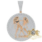 48+ Grams XL 3'' Zodiac Sign Gemini Twins Horoscope Round Pendent Lucky Charm