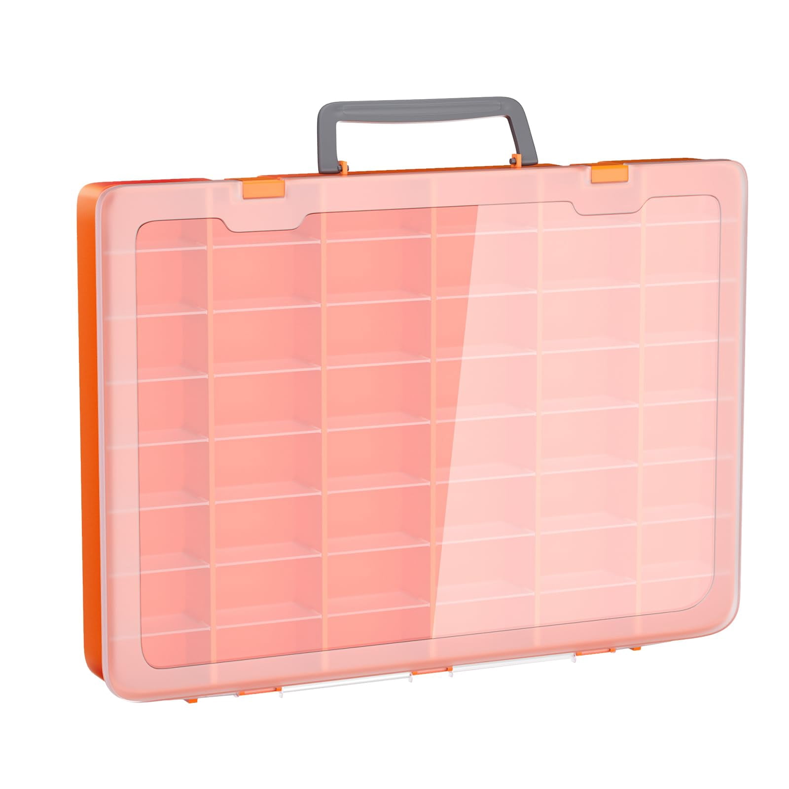 48 Grids Large Plastic Organizer Box With Adjustable Dividers  Beads Storage Containers Compartment Tackle Case For Crafts Hobby Small Parts Fishing Seeds (orange)