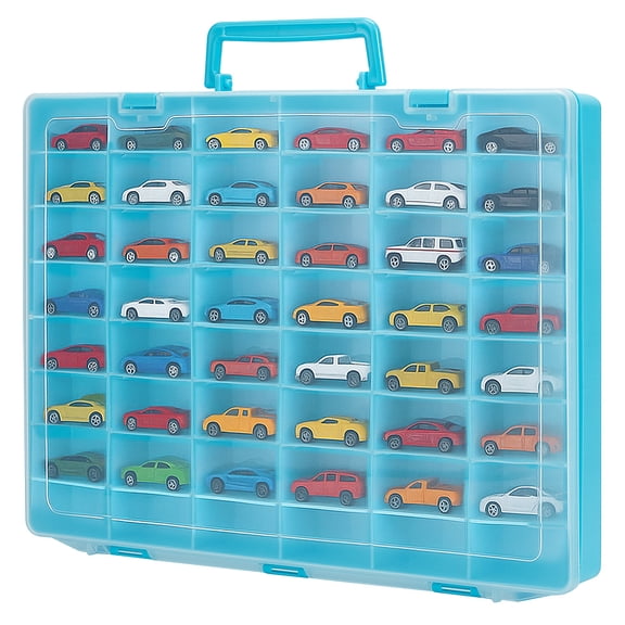 48 Grids Organizer Storage Bead Containers Adjustable Dividers Boxes Rectangle Deep Sky Blue 36.4x27x4.4cm