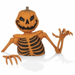 48" Groundbreaking Pumpkin Skeleton - Creepy Outdoor Halloween Decorations
