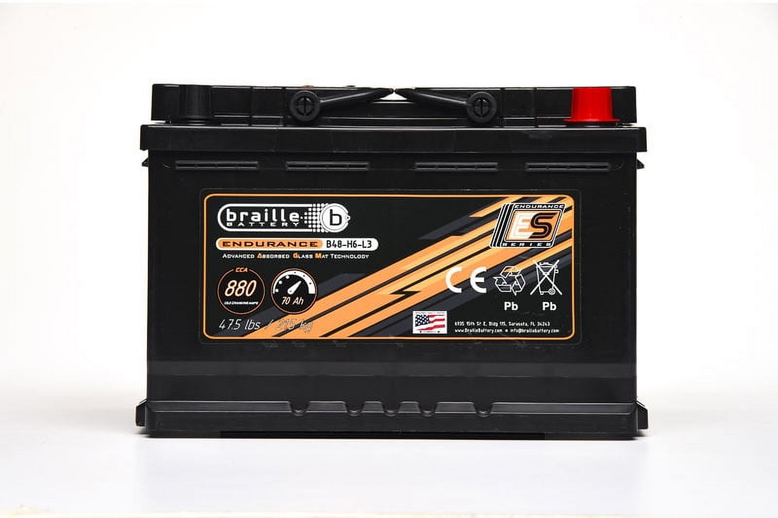 Braille 48-H6-L3 Endurance AGM Battery 880CCA Braille 48-H6-L3 Endurance AGM Battery 880CCA