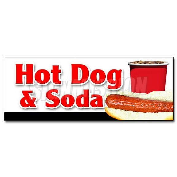 48" HOT DOG & SODA COMBO DECAL sticker all beef drink frank meal deal chili