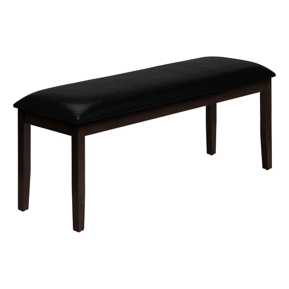 48" Hall Bench | Transitional Style Seating | Black Upholstery on Solid Wood | Foam Filled for Comfort