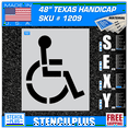 thumbnail image 1 of 48"Handicap (4" Stroke -TX) Parking Lot Pavement Marking Stencil Thickness: 0.125, 1 of 1