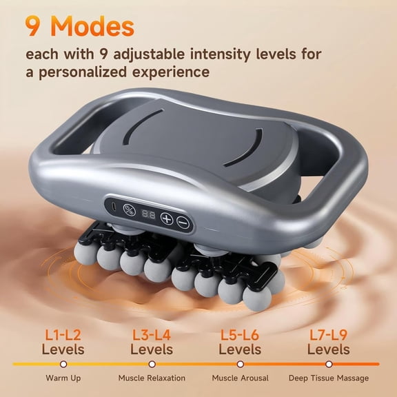 48-Head Massage Gun Set, Deep Tissue Percussion Massager with 9 Modes & 9 Intensity Levels