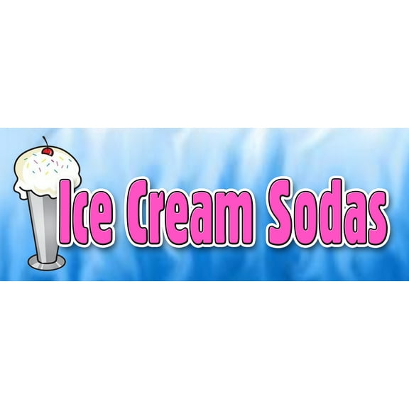 48" ICE CREAM SODAS DECAL sticker cones sundae floats banana split egg cream