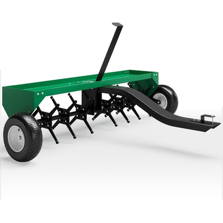 48 In Tow-Behind Plug Aerator 32 Steel Tines 150 lb Weight Tray Universals Hitch