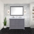 thumbnail image 1 of 48 In. W X 22 D Dark Grey Bath Vanity With Stain Marble Top, Faucet, And Functional Storage Scratch Top Included Faucet, 1 of 6