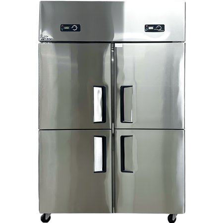 48 In-ch 4 Solid Half-Doors Top Mount Reach-In Freezer, 29 Cu.Ft. Commercial Freezer