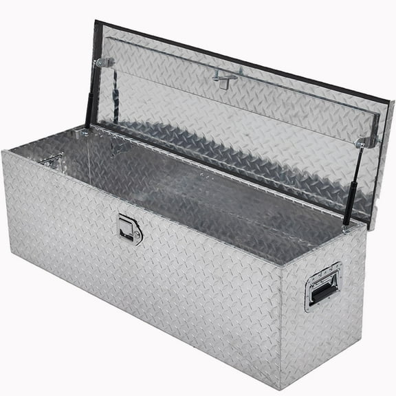 48 Inch Aluminum Tool Box, Heavy Duty Truck Bed Toolboxes with Side Handle, Tool Box Used for Truck Bed Storage,Trailers,Pickup,RV, All-Weather Use