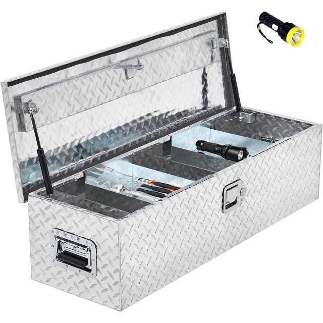 48 Inch Aluminum Truck Tool Box, Truck Bed Tool Box with Sliding Shelf