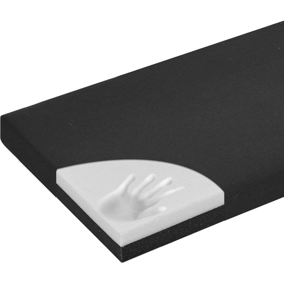48 Inch Bench Cushion, Dual-Layer Design Memory Foam Indoor Bench Cushion, Non-Slip Standard Size Rectangle Seat Pad with Ties, 48x16x2Inch, Black
