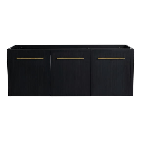 48 Inch Black Chestnut Wall Vanity | Floating Design, Easy-to-clean Surface | Bathroom Setup