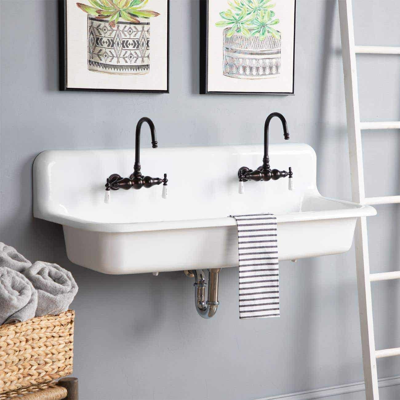 48 Inch Cast Iron High Back Farm Sink