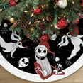 thumbnail image 1 of 48 Inch Christmas Halloween Tree Skirt - Soft & Cozy Farmhouse Holiday Decor, Nightmare Before Christmas Tree Base Cover, Perfect for Home Party, Winter Christmas Decorations(A), 1 of 12