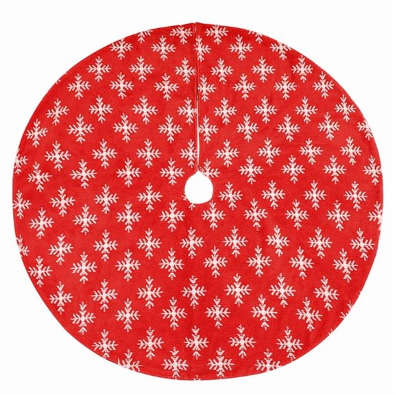 48 Inch Christmas Tree Skirt Snowflakes Tree Mat Thick Xmas Tree Skirt Holiday