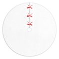 thumbnail image 1 of 48 Inch Christmas Tree Skirt – Velvet Plush Tree Mat, Soft Thickened Polyester with Red Ties, Single-Sided Printing, Available in 30in/36in/48in, Perfect for Holiday Xmas Tree Decoration, 1 of 7