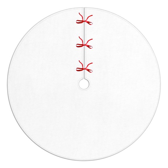 48 Inch Christmas Tree Skirt – Velvet Plush Tree Mat, Soft Thickened Polyester with Red Ties, Single-Sided Printing, Available in 30in/36in/48in, Perfect for Holiday Xmas Tree Decoration