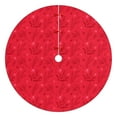 thumbnail image 1 of 48 Inch Christmas Tree Skirt – Velvet Plush Tree Mat, Soft Thickened Polyester with Red Ties, Single-Sided Printing, Available in 30in/36in/48in, Perfect for Holiday Xmas Tree Decoration, 1 of 7