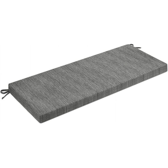 48 Inch Classic Solid Color Bench Cushion with Ties, Non-Slip Indoor Rectangle Bench Seat Cushion Standard Size Foam Pad with Machine Washable Cover - One Pad Only (Grey, 48x16x1.5 Inch)