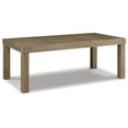 thumbnail image 1 of 48 Inch Cocktail Coffee Table Natural Brown Wood Slatted Style Surface, 1 of 5