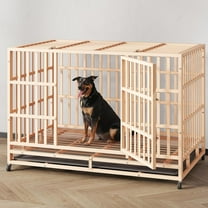 48-Inch Extra-Large Steel Dog Crate for Indoor Use – Heavy-Duty Escape-Proof Kennel with Wheels, Removable Tray & Double Doors (Black)