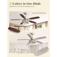 thumbnail image 1 of 48 Inch Farmhouse Ceiling Fan with Light and Remote Control, Quiet 6-Speed Reversible DC Motor, 5 Reversible Dual-Finish Blades, Redwood Nickel, for Indoor Use, 1 of 6