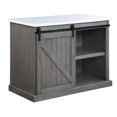 thumbnail image 1 of 48 Inch Faux Marble Top Kitchen Island, Sliding Barn Door, Gray, 1 of 2
