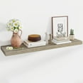thumbnail image 1 of 48 Inch Floating Shelves, 12 Inch Deep Floating Shelves for Wall, Floating Shelf with Invisible Brackets, 12 inch Deep Wall Shelves for Bathroom, Bedroom, Living Room, Vintage Gray Oak, 1 of 14