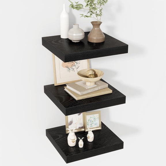 48 Inch Floating Shelves  8 Inch Deep Floating Shelves for Wall  Hanging Shelf with Invisible Brackets  Deep Shelves for Bathroom  Bedroom  Living Room  Black  Set of 1