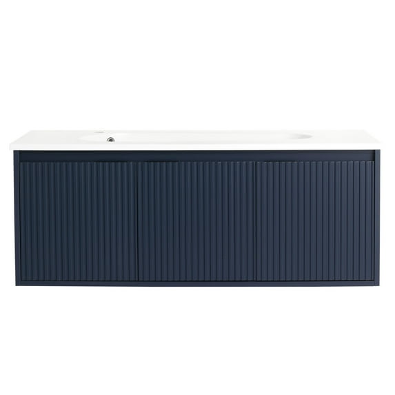 48 Inch Floating Vanity - Three - Door Cabinet Storage - Bathroom Use - Convenient for Daily Items