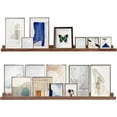 thumbnail image 1 of 48 Inch Floating Wall Ledge Bookshelf Light Walnut Kids Book Toys Trophy and Family Picture Photo Frames Display Shelves Wall Mounted a Set of 2, 1 of 5