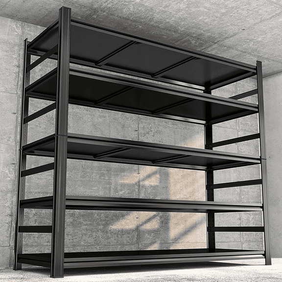 48 Inch Garage Shelving Units 3500 LBs Industrial Storage Shelves Heavy Duty Metal Shelving Steel Rack, Tool Utility Rack 5 Tier Adjustable Shelf for Garage Basement Warehouse, 47.2"W*23.6"D*87.8"H