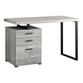 thumbnail image 1 of 48 Inch Grey Wood Look Computer Desk with Storage Drawers and Black Metal Frame, 1 of 5
