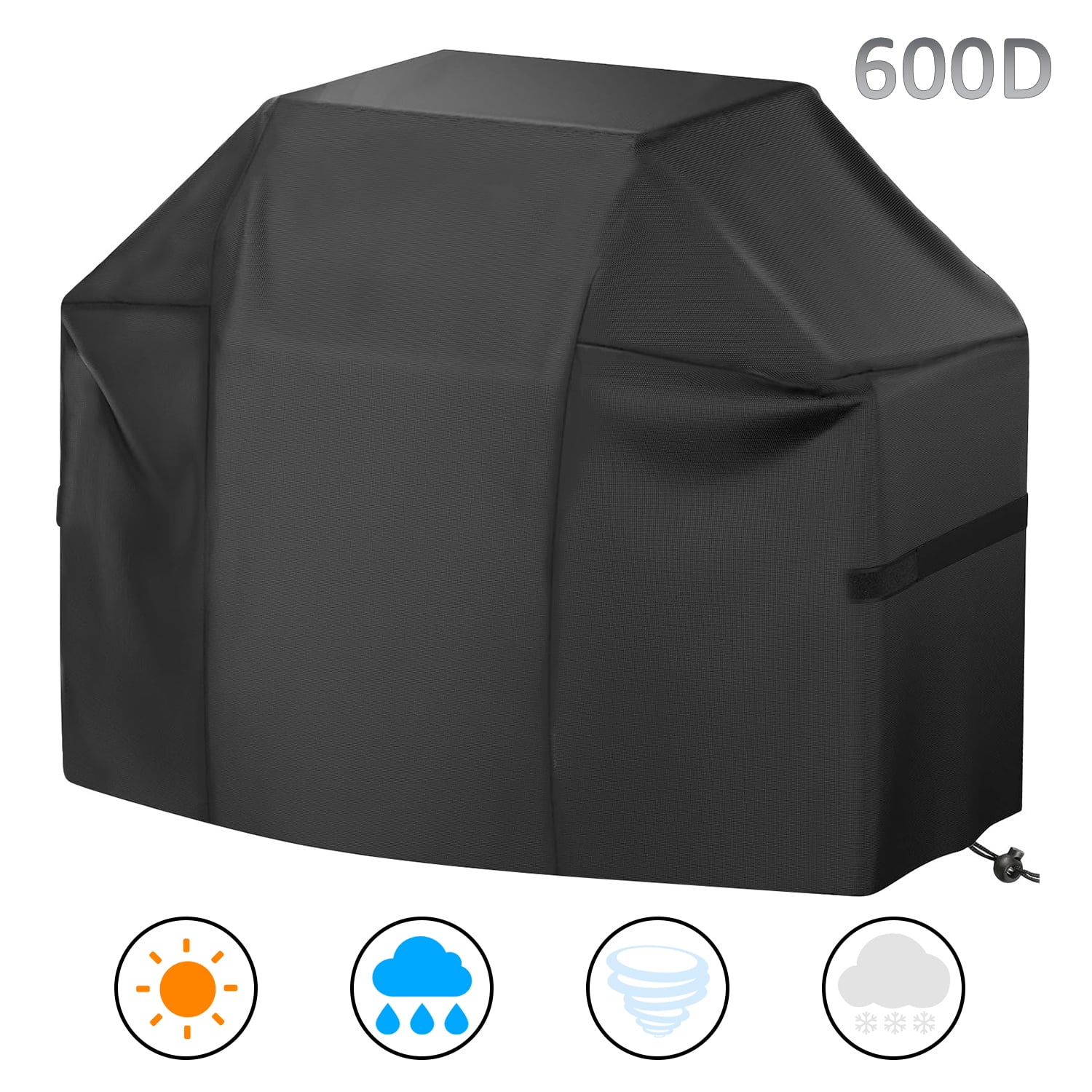 48 Inch Grill Cover, Waterproof BBQ Grill Cover with Adjustable Straps 600D Heavy Duty Barbecue Grill Cover for Weber Spirit 200 & II 200 Series