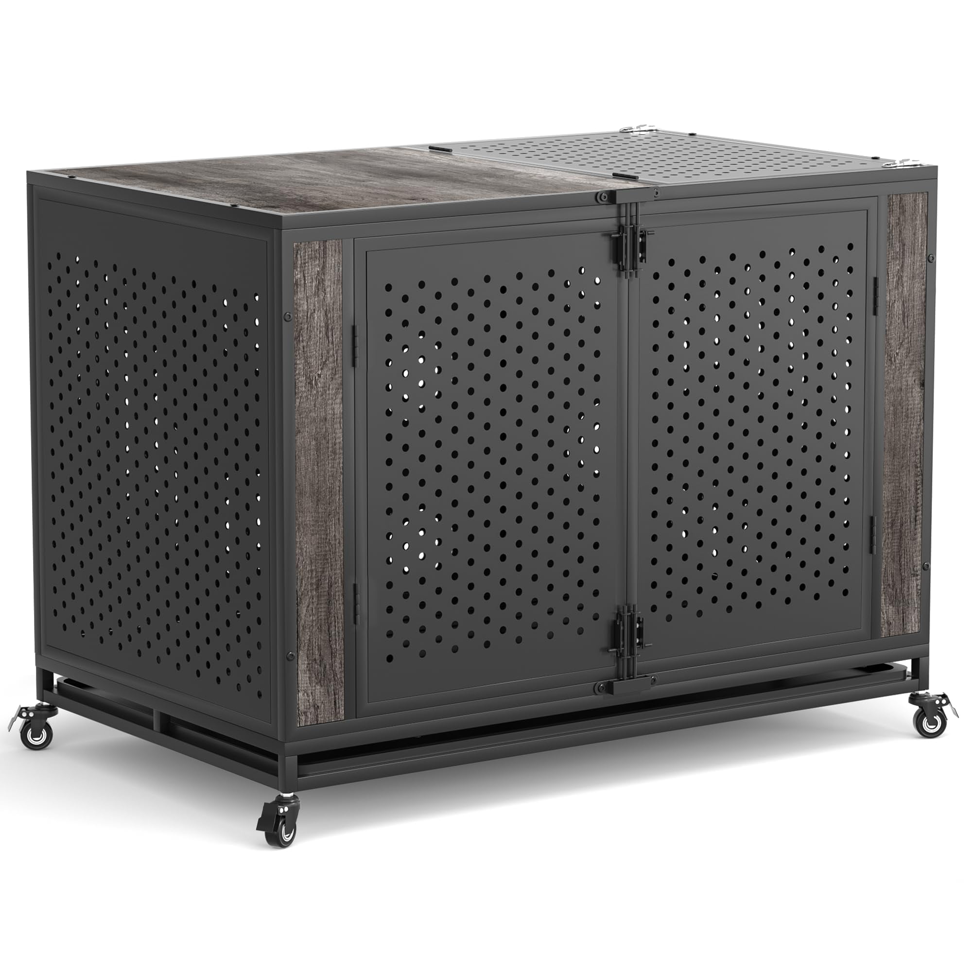 Image showcasing 48 Inch Heavy Duty Dog Crate Furniture for Extra Large Breeds, Enclosed ...
