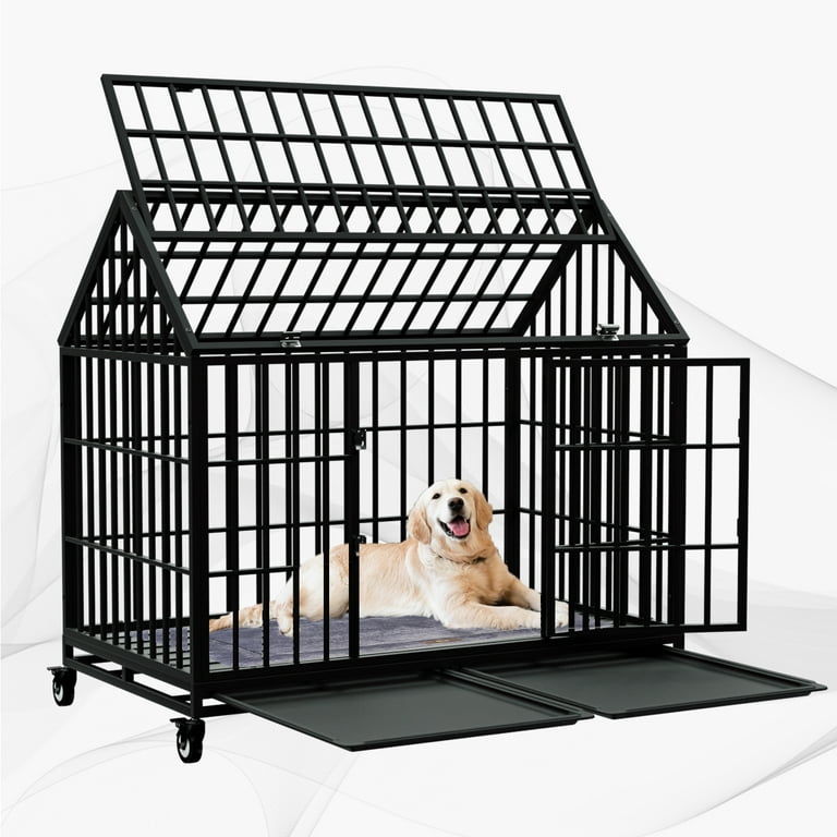 48 Inch Heavy Duty Dog Crate Large Dog cage Strong Metal Dog