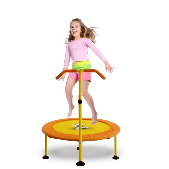 TECHSPORT 48" Kids Trampoline with Handle, Large Jumping Surface for Toddlers Indoor Outdoor