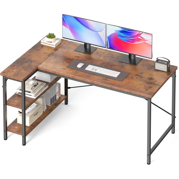 48 Inch L Shaped Desk Corner Computer Gaming Desks Home Office PC Table ...