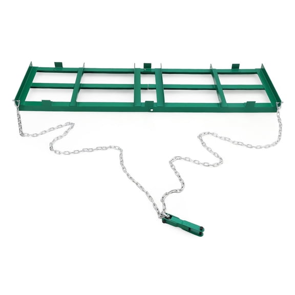 48 Inch Lawn Leveling Rake with Reinforced Chain, Multifunctional Drag Harrow Tool for ATV UTV Tractor Mower Gravel Soil Yard Landscape Grading