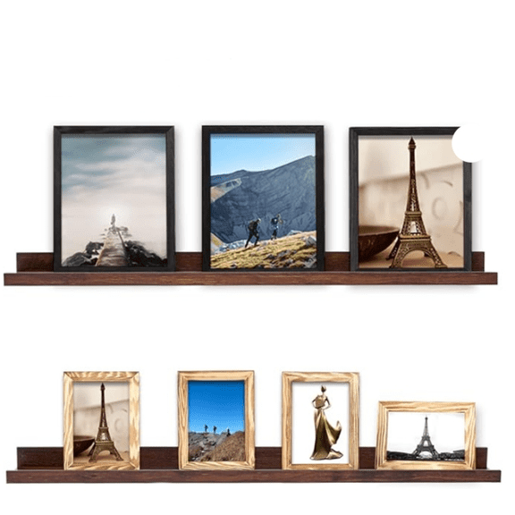 48 Inch Long Floating Shelves for Wall Large Picture Ledge Walnut Photo Ledge Wall Shelf Bookshelf for Home Decor Bathroom Kitchen Spice Rack Gallery Kids Book